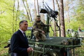 Defence Minister Richard Marles toured Ukrainian defence sites on Saturday. Picture supplied