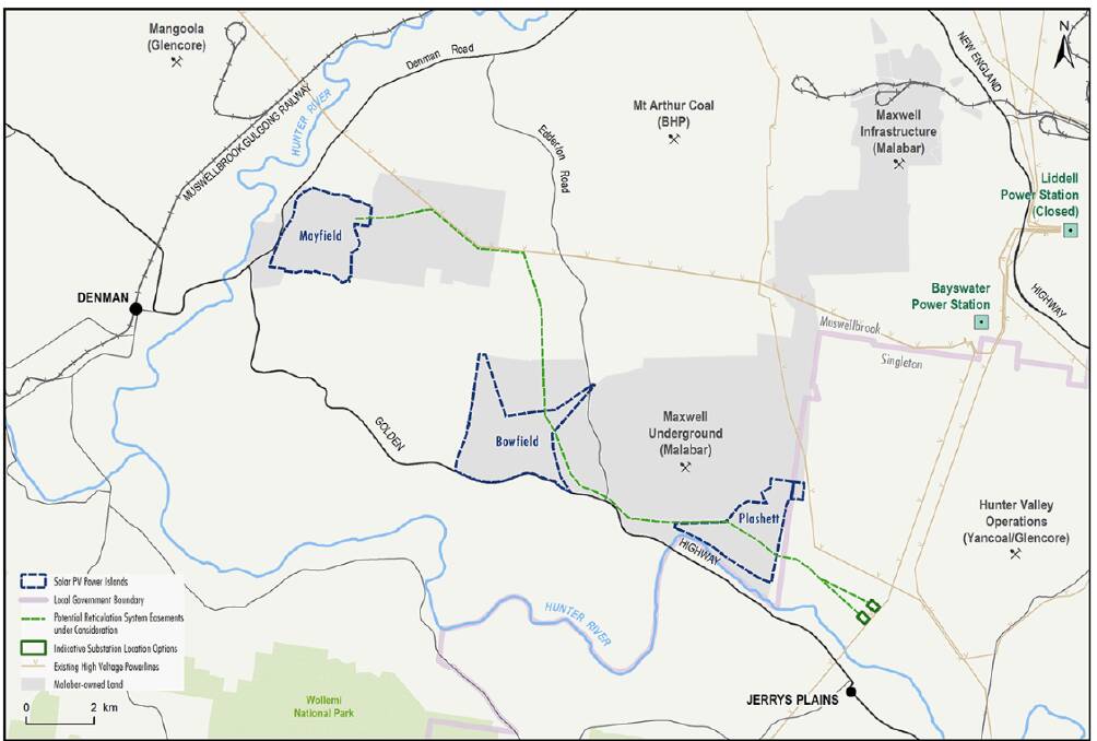 Site map of the Edderton Soar Farm near Muswellbrook. To be built on land owned by Malabar Resources.