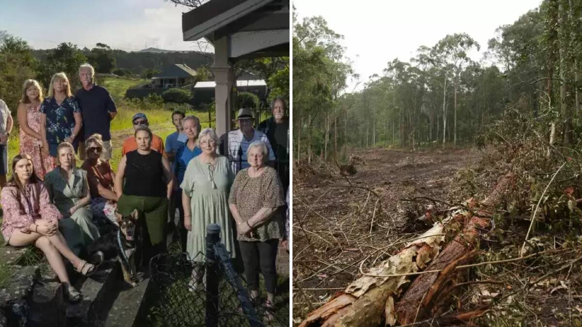 Minmi residents and an area of land clearing for the Minmi Estate. 