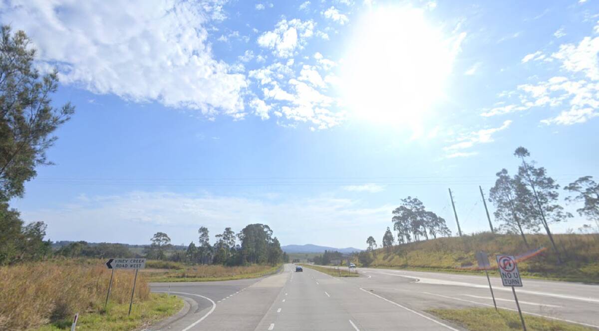 The turn off to Viney Creek Road West on the Pacific Highway, near where the double fatal occurred. Picture Google Maps