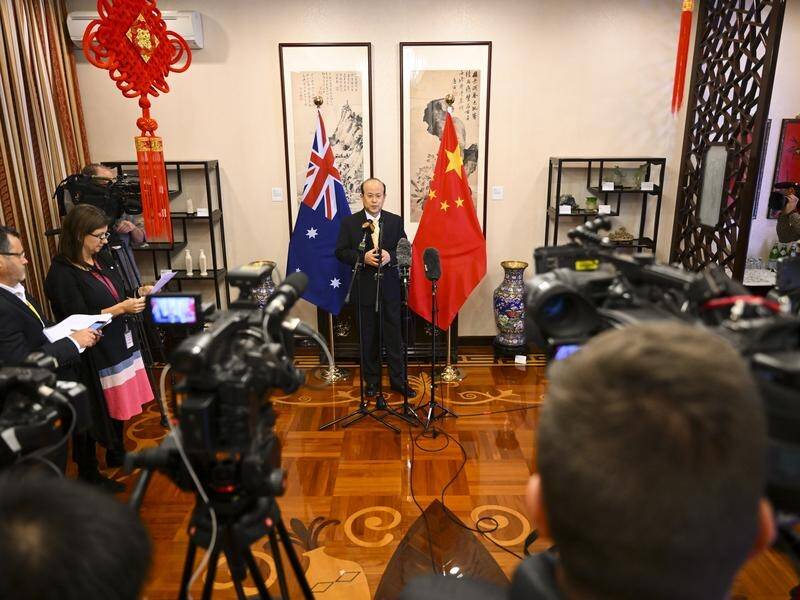 A looming media appearance from the Chinese ambassador has fueled speculation on trade barriers. (Lukas Coch/AAP PHOTOS)
